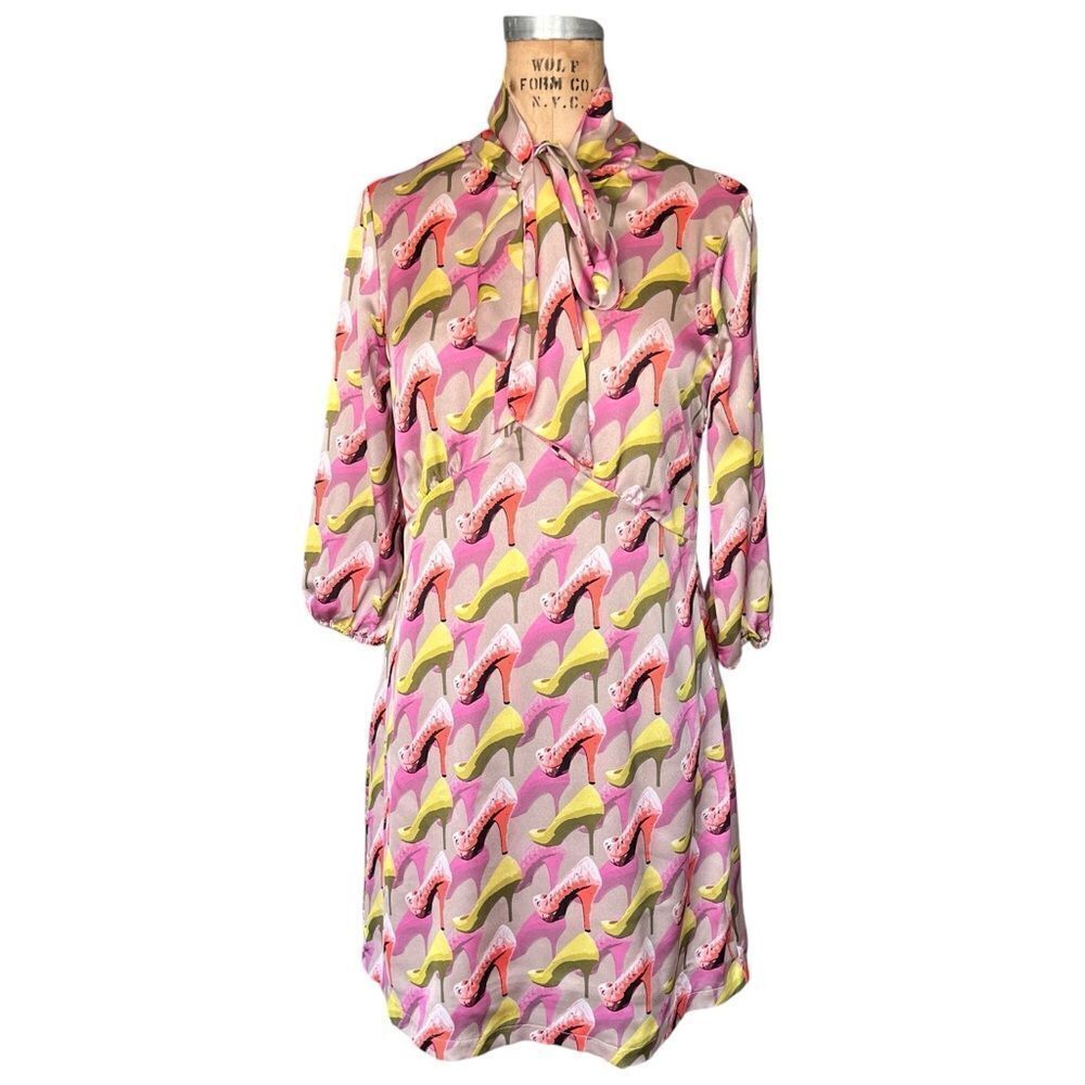 KATE L'ALTRAMODA Vibrant High Heel Print Dress Size M